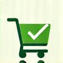 Illustration of a shopping cart with a checkmark