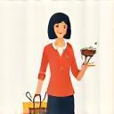 Illustration of a person holding a shopping basket