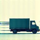 Illustration of a fast delivery truck with wings