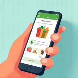 Illustration of shopping online on a phone